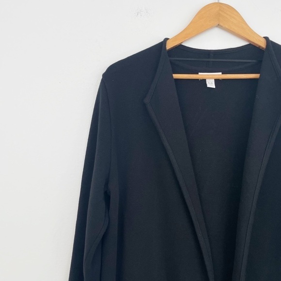 Charter Club 100% Cotton Black Zippered Open Front Cardigan Size Large - Picture 3 of 15
